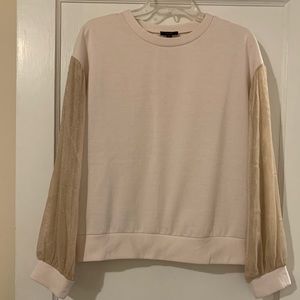 NWT Baby Pink Sweatshirt with glitter tulle arms